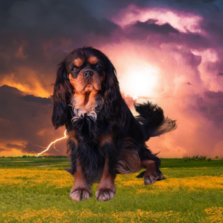 Selecte du Domaine de la Varèze, lisse cavalier king charles, noire et feu